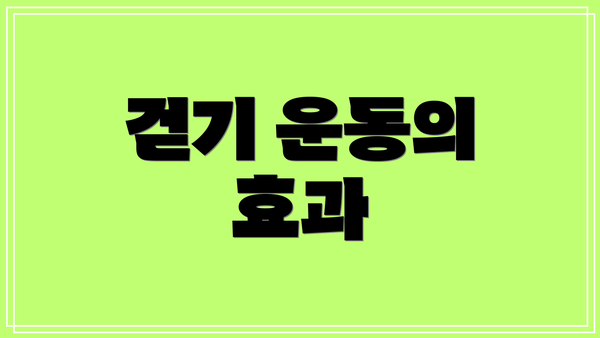 걷기 운동의 효과