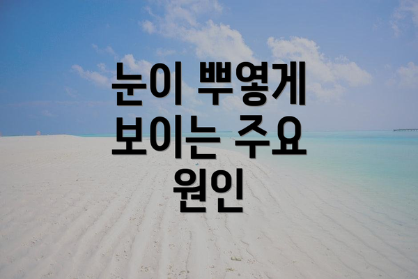 눈이 뿌옇게 보이는 주요 원인