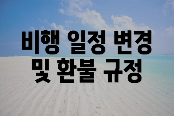 비행 일정 변경 및 환불 규정