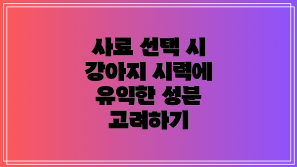 사료 선택 시 강아지 시력에 유익한 성분 고려하기