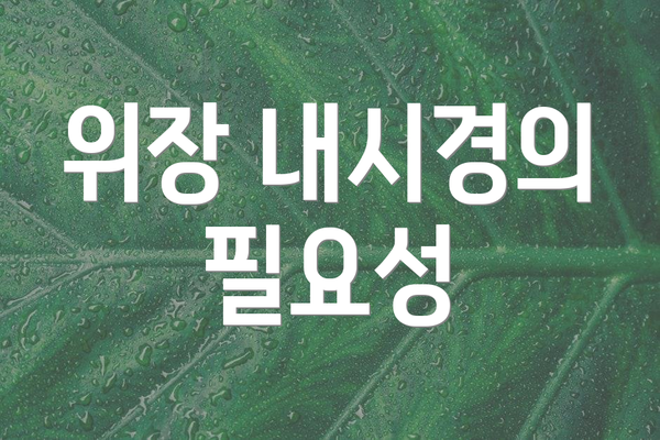 위장 내시경의 필요성