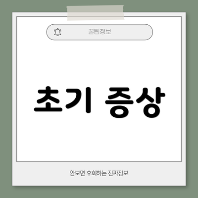 초기 증상