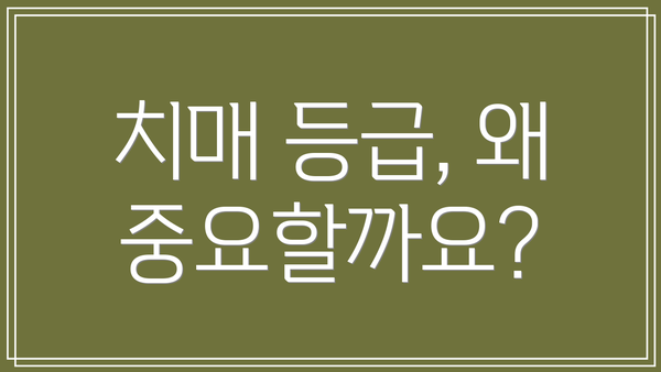 치매 등급, 왜 중요할까요?