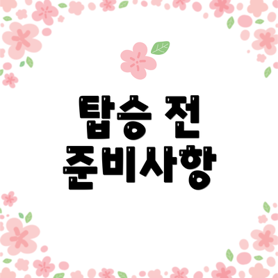 탑승 전 준비사항