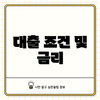 대출 조건 및 금리