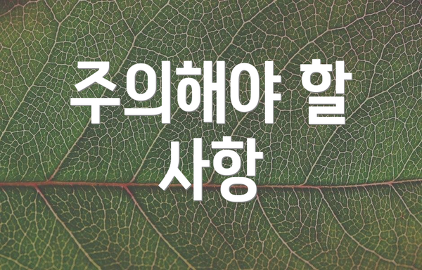 주의해야 할 사항